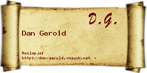 Dan Gerold névjegykártya